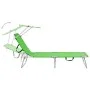 Tumbona plegable con toldo aluminio verde de vidaXL, Tumbonas - Ref: Foro24-310361, Precio: 70,01 €, Descuento: %