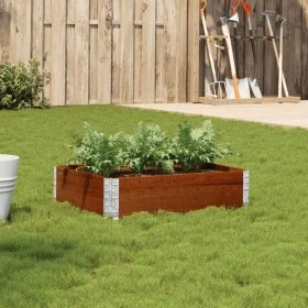Jardinera de madera maciza de pino marrón 80x60 cm de , Maceteros y jardineras - Ref: Foro24-3295838, Precio: 36,52 €, Descue...