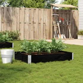 Jardinera de madera maciza de pino negra 120x80 cm by , Pots and planters - Ref: Foro24-3295844, Price: 40,20 €, Discount: %
