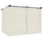 Cenador con cortinas acero color crema 3x3 m de , Carpas y cenadores - Ref: Foro24-4003917, Precio: 353,49 €, Descuento: %
