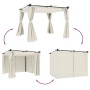 Cenador con cortinas acero color crema 3x3 m de , Carpas y cenadores - Ref: Foro24-4003917, Precio: 353,49 €, Descuento: %