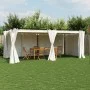 Cenador con cortinas acero color crema 6x3 m de , Carpas y cenadores - Ref: Foro24-4003920, Precio: 483,04 €, Descuento: %