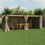Cenador con cortinas acero taupe 6x3 m de , Carpas y cenadores - Ref: Foro24-4003922, Precio: 467,92 €, Descuento: %