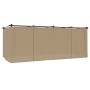 Cenador con cortinas acero taupe 6x3 m de , Carpas y cenadores - Ref: Foro24-4003922, Precio: 467,92 €, Descuento: %
