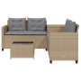 Sofá de jardín en forma de L con mesa y cojines ratán PE beige de , Conjuntos de jardín - Ref: Foro24-369030, Precio: 317,25 ...