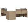 Sofá de jardín en forma de L con mesa y cojines ratán PE beige de , Conjuntos de jardín - Ref: Foro24-369030, Precio: 317,25 ...