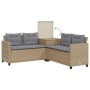 Sofá de jardín en forma de L con mesa y cojines ratán PE beige de , Conjuntos de jardín - Ref: Foro24-369030, Precio: 317,25 ...