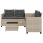 Sofá jardín forma de L con mesa y cojines ratán PE gris claro de , Conjuntos de jardín - Ref: Foro24-369032, Precio: 289,48 €...