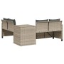Sofá jardín forma de L con mesa y cojines ratán PE gris claro de , Conjuntos de jardín - Ref: Foro24-369032, Precio: 289,48 €...