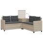 Sofá jardín forma de L con mesa y cojines ratán PE gris claro de , Conjuntos de jardín - Ref: Foro24-369032, Precio: 289,48 €...