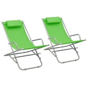 Sillas mecedoras 2 unidades acero verde de vidaXL, Tumbonas - Ref: Foro24-310339, Precio: 114,89 €, Descuento: %