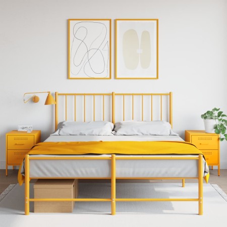 Mesitas de noche 2 uds acero amarillo mostaza 36x39x50,5 cm de , Mesitas de noche - Ref: Foro24-842929, Precio: 127,79 €, Des...