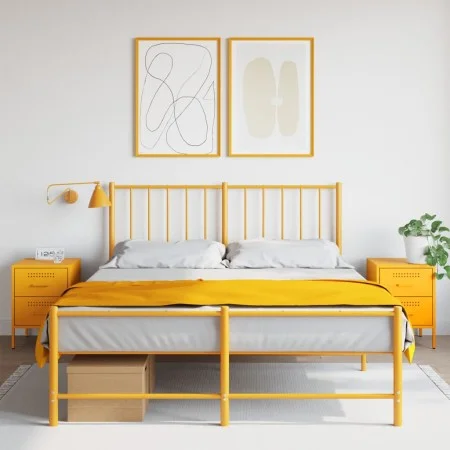 Mesitas de noche 2 uds acero amarillo mostaza 36x39x50,5 cm by , Nightstands - Ref: Foro24-842929, Price: 107,45 €, Discount: %
