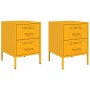 Mesitas de noche 2 uds acero amarillo mostaza 36x39x50,5 cm de , Mesitas de noche - Ref: Foro24-842929, Precio: 127,79 €, Des...