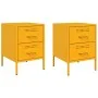Mesitas de noche 2 uds acero amarillo mostaza 36x39x50,5 cm by , Nightstands - Ref: Foro24-842929, Price: 107,45 €, Discount: %