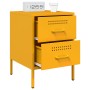 Mesitas de noche 2 uds acero amarillo mostaza 36x39x50,5 cm de , Mesitas de noche - Ref: Foro24-842929, Precio: 127,79 €, Des...