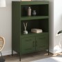 Aparador de acero verde oliva 68x39x113 cm de , Aparadores - Ref: Foro24-842974, Precio: 128,31 €, Descuento: %