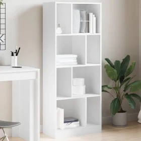 Estantería de madera de ingeniería blanca 57x28,5x141 cm by , Bookcases and shelves - Ref: Foro24-847996, Price: 69,43 €, Dis...