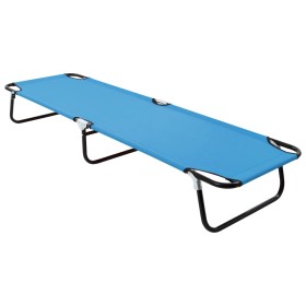 Tumbona plegable de acero azul turquesa de vidaXL, Tumbonas - Ref: Foro24-310348, Precio: 75,60 €, Descuento: %
