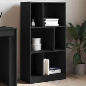 Estantería madera de ingeniería negro 57x28,5x107,5 cm de , Librerías y estanterías - Ref: Foro24-848004, Precio: 58,29 €, De...