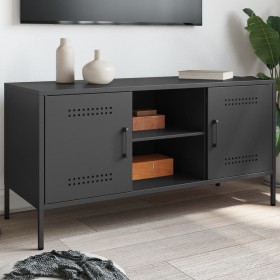 Mueble para TV de acero negro 100,5x39x50,5 cm de , Muebles TV - Ref: Foro24-842988, Precio: 92,67 €, Descuento: %