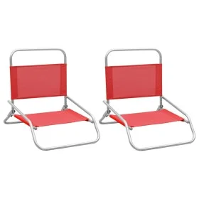 Sillas de playa plegables 2 unidades tela rojo de vidaXL, Sillas de jardín - Ref: Foro24-310367, Precio: 71,52 €, Descuento: %