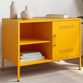 Mueble de TV de acero amarillo mostaza 68x39x50,5 cm de , Muebles TV - Ref: Foro24-843000, Precio: 76,18 €, Descuento: %