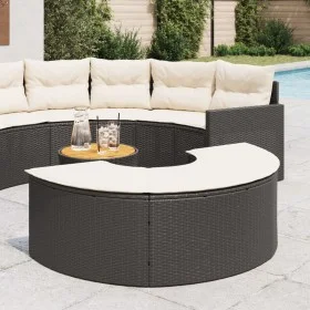 Taburete de jardín con cojín ratán sintético negro de , Otomanas de exterior - Ref: Foro24-369087, Precio: 147,50 €, Descuent...