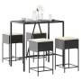 Juego de bar de jardín de 5 piezas con cojines ratán PE negro de , Conjuntos de jardín - Ref: Foro24-3261466, Precio: 312,72 ...
