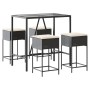 Juego de bar de jardín de 5 piezas con cojines ratán PE negro de , Conjuntos de jardín - Ref: Foro24-3261466, Precio: 312,72 ...