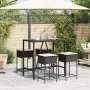 Juego de bar de jardín de 5 piezas con cojines ratán PE negro de , Conjuntos de jardín - Ref: Foro24-3261466, Precio: 314,04 ...