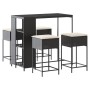 Juego de bar de jardín de 5 piezas con cojines ratán PE negro de , Conjuntos de jardín - Ref: Foro24-3261493, Precio: 305,72 ...