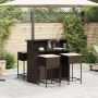Juego de bar de jardín de 5 piezas con cojines ratán PE marrón de , Conjuntos de jardín - Ref: Foro24-3261485, Precio: 411,94...