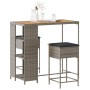 Juego de bar de jardín de 3 piezas con cojines ratán PE gris de , Conjuntos de jardín - Ref: Foro24-3261498, Precio: 241,21 €...