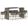 Juego de bar de jardín 9 piezas con cojines ratán PE gris de , Conjuntos de jardín - Ref: Foro24-3261514, Precio: 551,72 €, D...