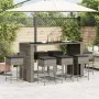 Juego de bar de jardín 9 piezas con cojines ratán PE gris de , Conjuntos de jardín - Ref: Foro24-3261514, Precio: 551,72 €, D...