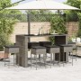 Juego de bar de jardín 9 piezas con cojines ratán PE gris de , Conjuntos de jardín - Ref: Foro24-3261514, Precio: 560,81 €, D...