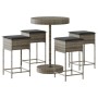 Mesa y taburetes altos jardín 5 piezas y cojines ratán PE gris de , Conjuntos de jardín - Ref: Foro24-3261445, Precio: 294,38...