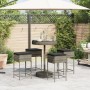 Mesa y taburetes altos jardín 5 piezas y cojines ratán PE gris de , Conjuntos de jardín - Ref: Foro24-3261445, Precio: 294,38...