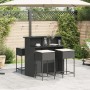 Juego de bar de jardín de 5 piezas con cojines ratán PE negro de , Conjuntos de jardín - Ref: Foro24-3261487, Precio: 399,12 ...