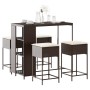 Juego de bar de jardín de 5 piezas con cojines ratán PE marrón de , Conjuntos de jardín - Ref: Foro24-3261491, Precio: 320,77...