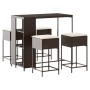 Juego de bar de jardín de 5 piezas con cojines ratán PE marrón de , Conjuntos de jardín - Ref: Foro24-3261491, Precio: 320,77...