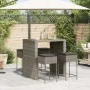 Juego de bar de jardín 5 piezas con cojines ratán PE gris de , Conjuntos de jardín - Ref: Foro24-3261516, Precio: 428,19 €, D...