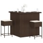 Juego de bar de jardín de 3 piezas con cojines ratán PE marrón de , Conjuntos de jardín - Ref: Foro24-3261500, Precio: 280,73...