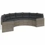Sofá de jardín semicircular con mesa y cojines ratán PE gris de , Sofás de exterior - Ref: Foro24-3318518, Precio: 484,75 €, ...
