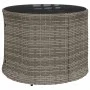 Sofá de jardín semicircular con mesa y cojines ratán PE gris de , Sofás de exterior - Ref: Foro24-3318518, Precio: 484,75 €, ...