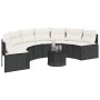 Sofá de jardín semicircular con mesa y cojines ratán PE negro de , Sofás de exterior - Ref: Foro24-3318526, Precio: 427,02 €,...