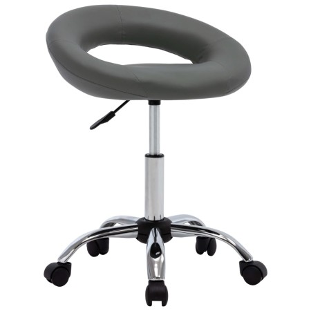 Silla de trabajo con ruedas cuero sintético gris de vidaXL, Sillas de oficina - Ref: Foro24-323668, Precio: 74,45 €, Descuent...