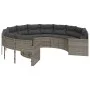Sofá de jardín redondo con cojines ratán sintético gris de , Sofás de exterior - Ref: Foro24-3318532, Precio: 631,80 €, Descu...
