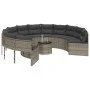 Sofá de jardín redondo con mesa y cojines ratán PE gris von , Outdoor-Sofas - Ref: Foro24-3318545, Preis: 673,20 €, Rabatt: %
